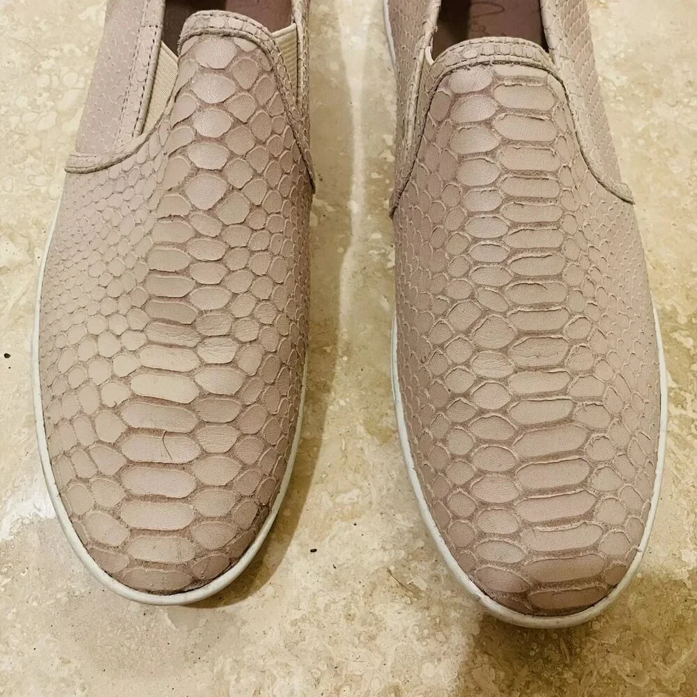 JOIE Kidmore Beige Kidmore Leather Slip-on Alligator/Croc Pattern Sneake…